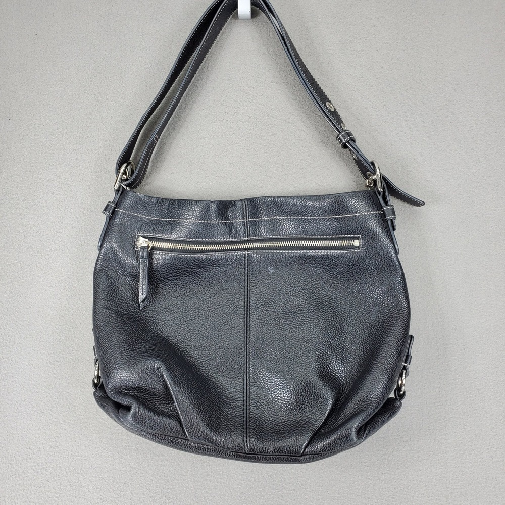 Coach Y2K Hobo Bag Black Pebbled Leather Silver Hardware F15064 Medium VTG‎